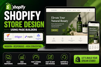 design shopify store using pagefly gempages shogun and replo