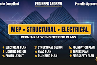 do mep engineer plan structural design lighting electrical plans for permits
