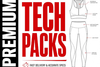 design technical flats for fashion accessories and collections