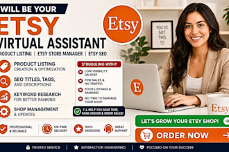 be your etsy vitual assistance product listing etsy store manager and etsy