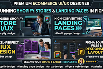 design modern shopify store UI UX, landing page design in figma