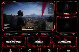 design professional gaming stream overlay for youtube