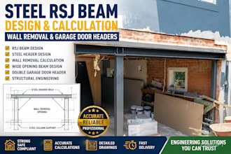 design steel rsj beams for wall removal garage door headers
