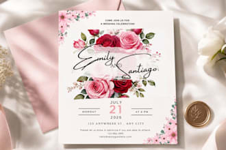design elegant and luxury wedding invitation cards