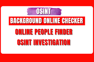 run osint search for background check investigation for people search