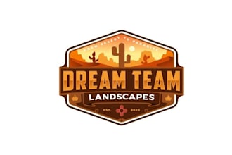 make greatest logo for desert lawn landscaping in the heart