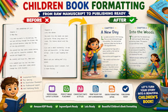 format children books picture books KDP interiors ebooks print ready kids book