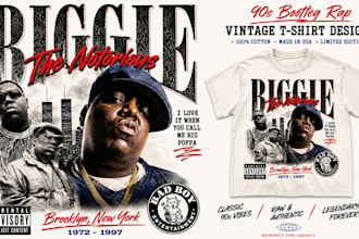 design custom 90s bootleg rap vintage and tshirt design