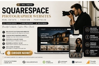 create squarespace real estate photographer website fashion photographer website