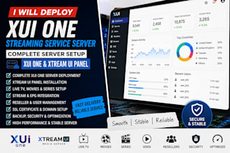 deploy xui one or xui one streaming service server, complete server setup