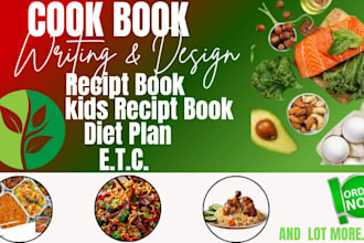 write, edit design cookbook recipe book journal cover design