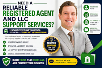 provide registered agent operating agreement and llc support services