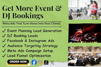 generate high quality event planning and dj booking lead with meta ads marketing