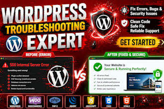 fix wordpress website errors, 500, 404, and plugin issues fast