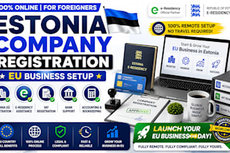 register estonia company, vat, bank support, accounting and eu business setup