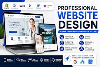 design a professional shopify, wordpress, wix, hostinger, webflow