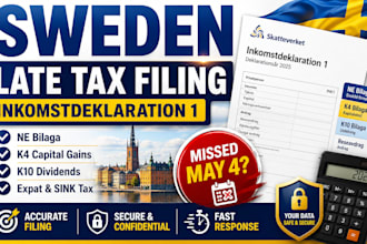 file late swedish inkomstdeklaration 1 ne bilaga k4 k10