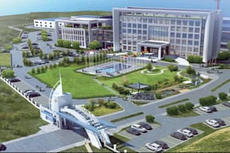 visualize 3d residential townhouse do master urban planning render site layout