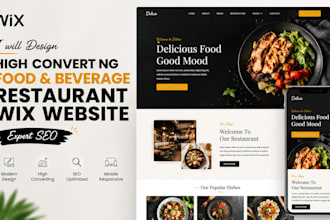 design high converting  food and beverage restaurant wix website expert seo