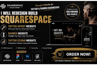 redesign build squarespace tattoo artist website barber website tattoo studio