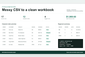 automate excel csv data processing and repetitive tasks with python