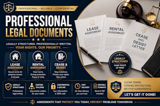 draft lease agreement, rental agreement and cease and desist letter