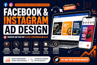 design creative facebook ad, instagram meta ad design and post