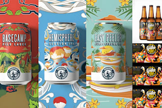 design beer packaging, beverage, energy drinks can label, bottle label