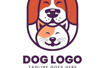 make a professional dog logo for pet and animal services