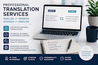 proofread and translate english and spanish content