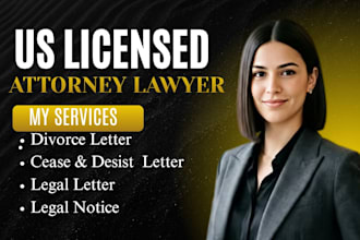 draft a demand letter or cease and desist letter as a US lawyer