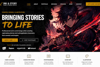 design squarespace illustrators website comic managa artists website book site