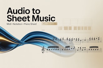 transcribe music by ear, create midi, notation, piano sheet
