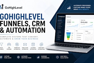 build gohighlevel funnels, CRM pipelines and automation