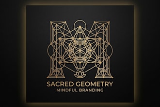 design a premium golden sacred geometry and luxury logo
