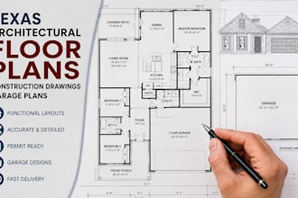 design texas architectural layout floor plans construction drawing garage plans
