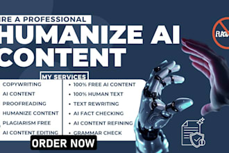 edit, format, proofread, copywrite and humanize ai content