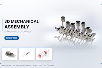 design 3d mechanical assembly and technical drawing in solidworks