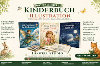 erstelle kinderbuch illustration aquarell bilderbuch für amazon KDP