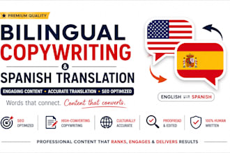 do bilingual copywriting and translations seo optimization spanish translation