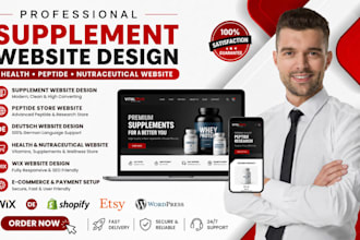 design supplement website deutsch health peptide store wix nutraceutical website