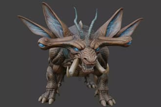 remake 3d mythical hybrid creature,beast avatar,asset,cinematic render,glb,vrm