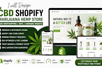 design cbd shopify marijuana hemp store cbd dropshipping vape cannabis website
