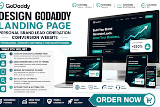design godaddy landing page personal brand lead generation conversion website