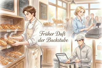 erstelle aquarell kinderbuchillustration für bilderbuch geschichten