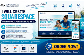 design squarespace swim school website swimming instructor website swimming pool