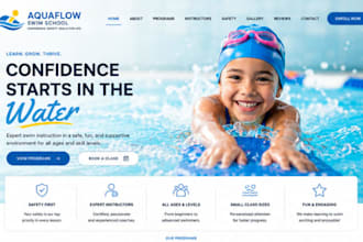 design squarespace swim school website swimming instructor website swimming pool