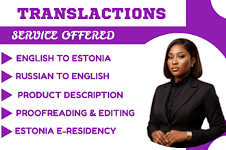 translate any content from english to estonian, russian, finnish or vice versa