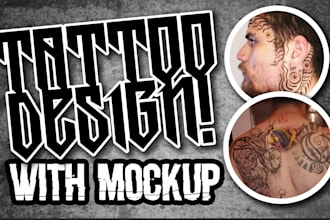 design a professional badass tattoo with mockup