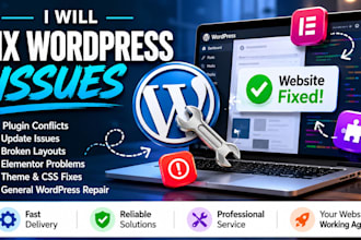 fix wordpress errors caused by plugins, updates or broken layouts